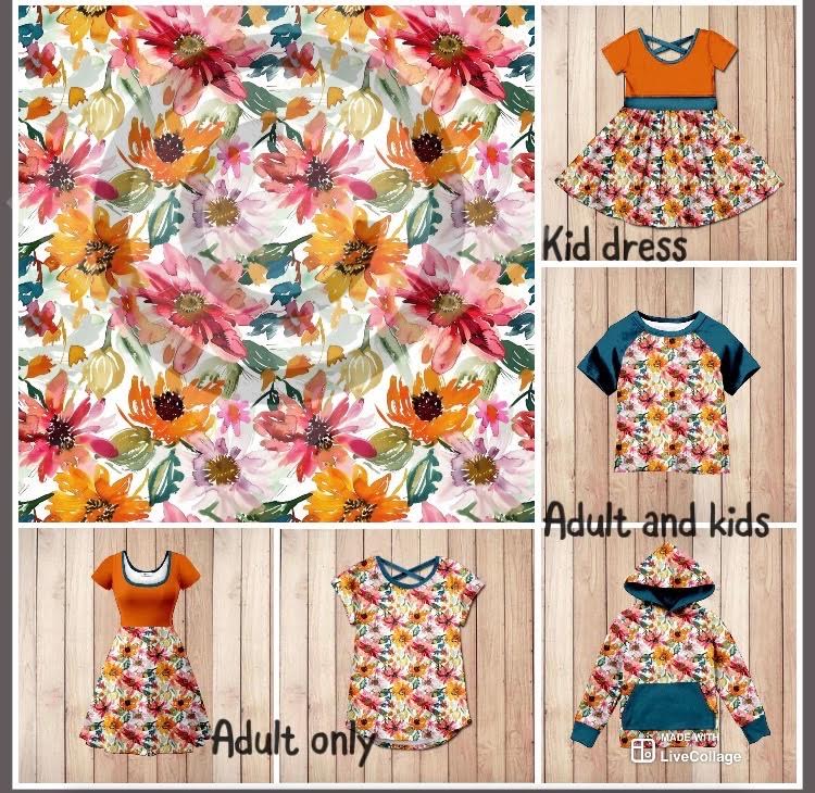 #4518 Paint stroke fall flowers