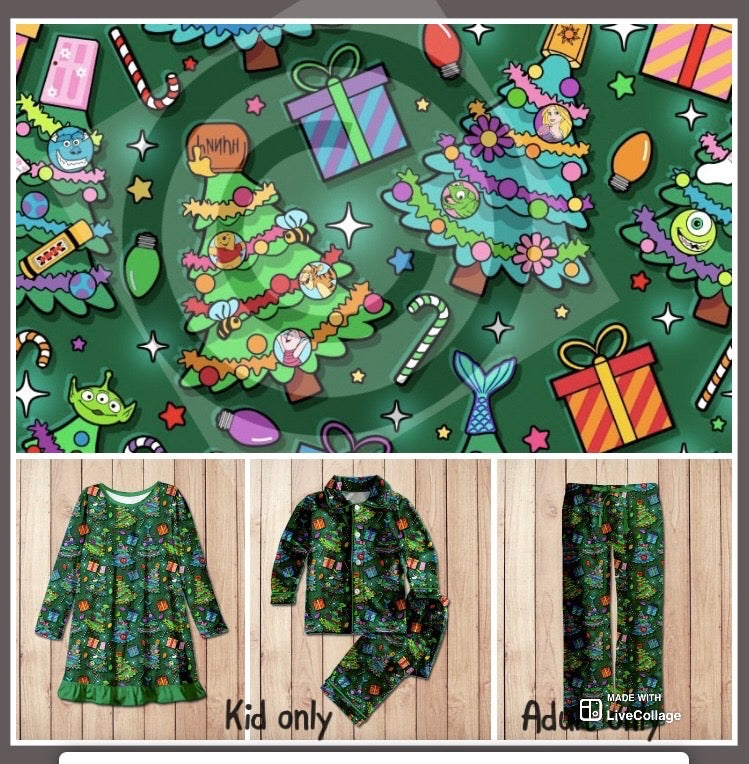 #4711 Christmas tree character pjs