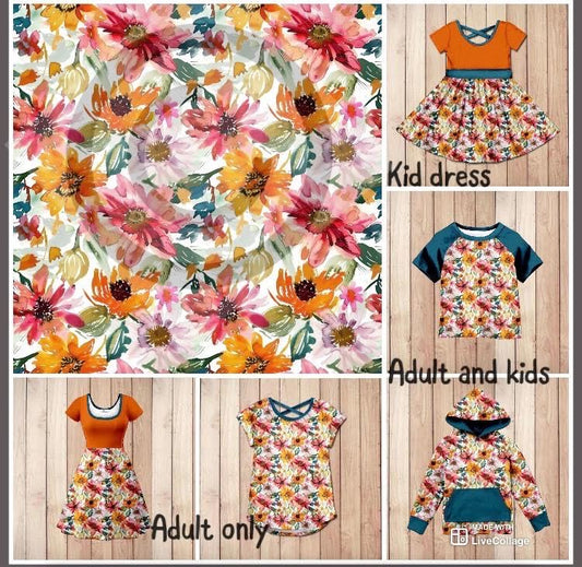 #4518 Paint stroke fall flowers
