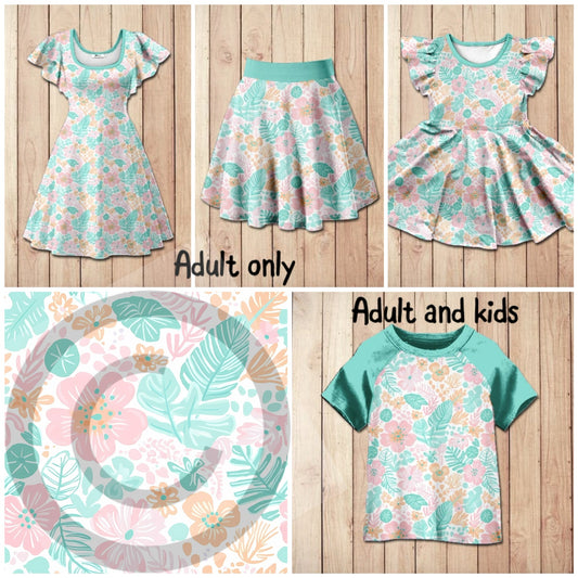 #5126 pink and green tropics