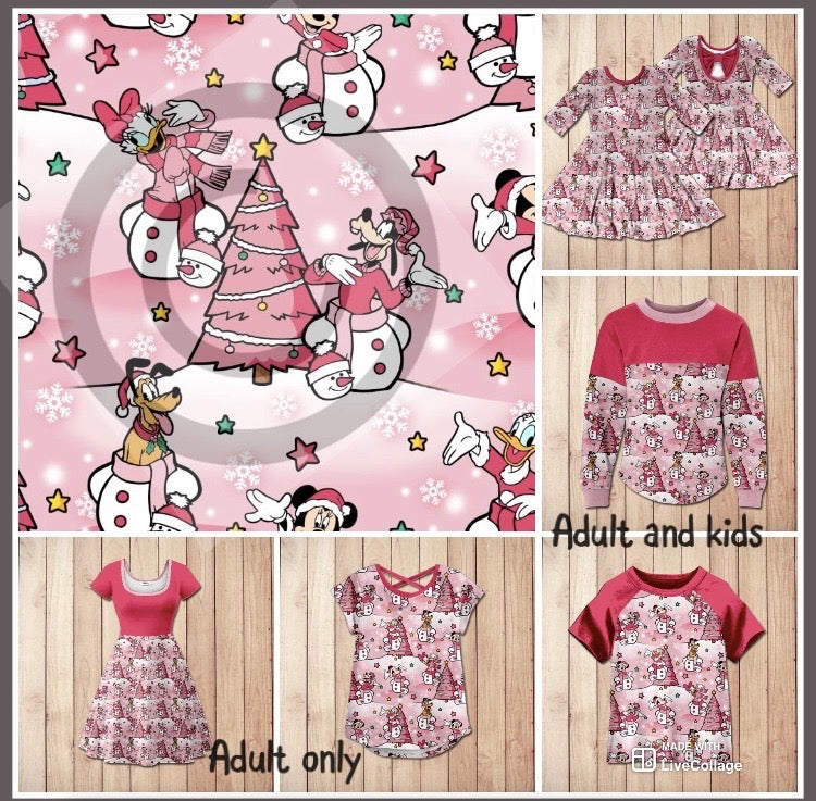 #4656 Pink Snowman Friends
