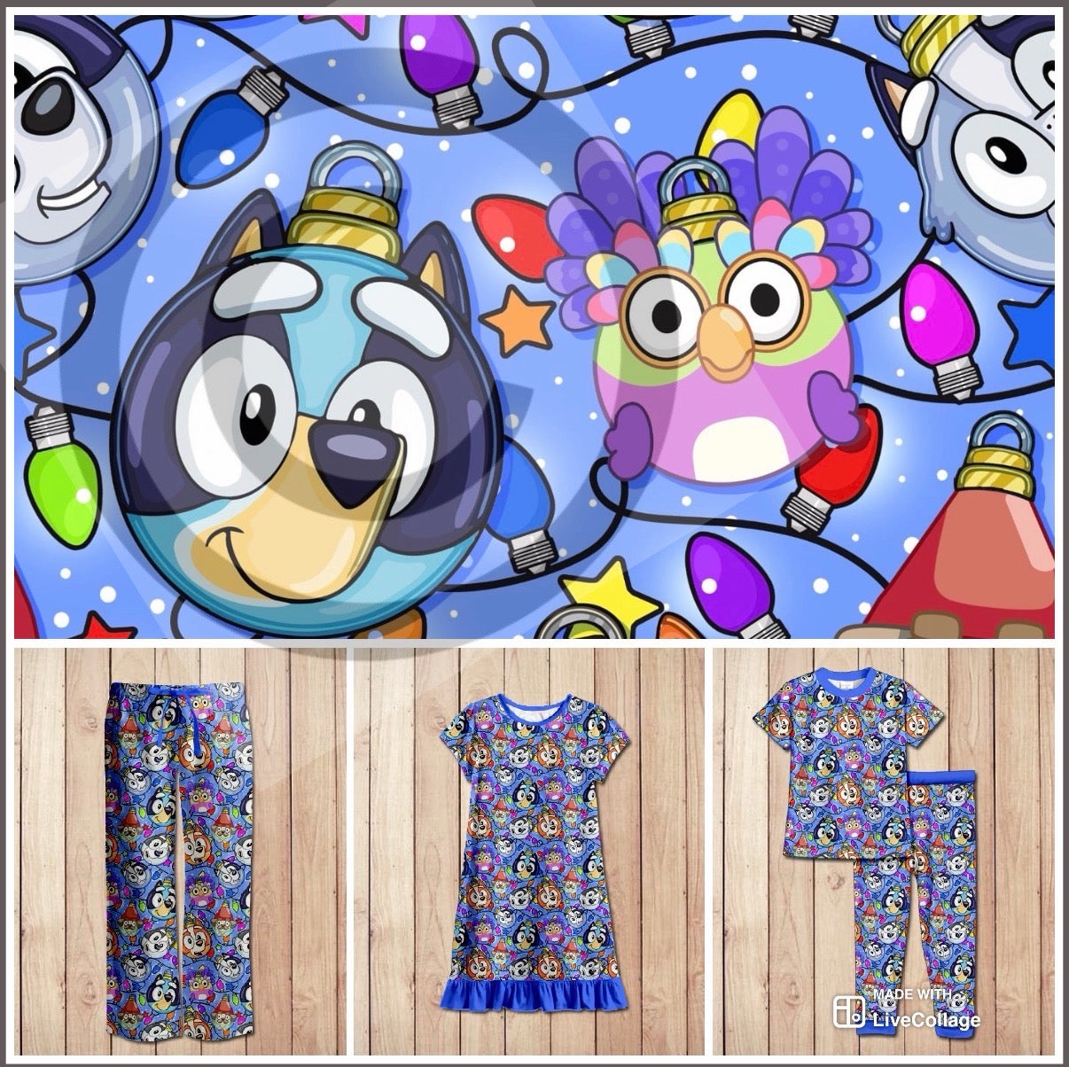#5577 blue Christmas pjs