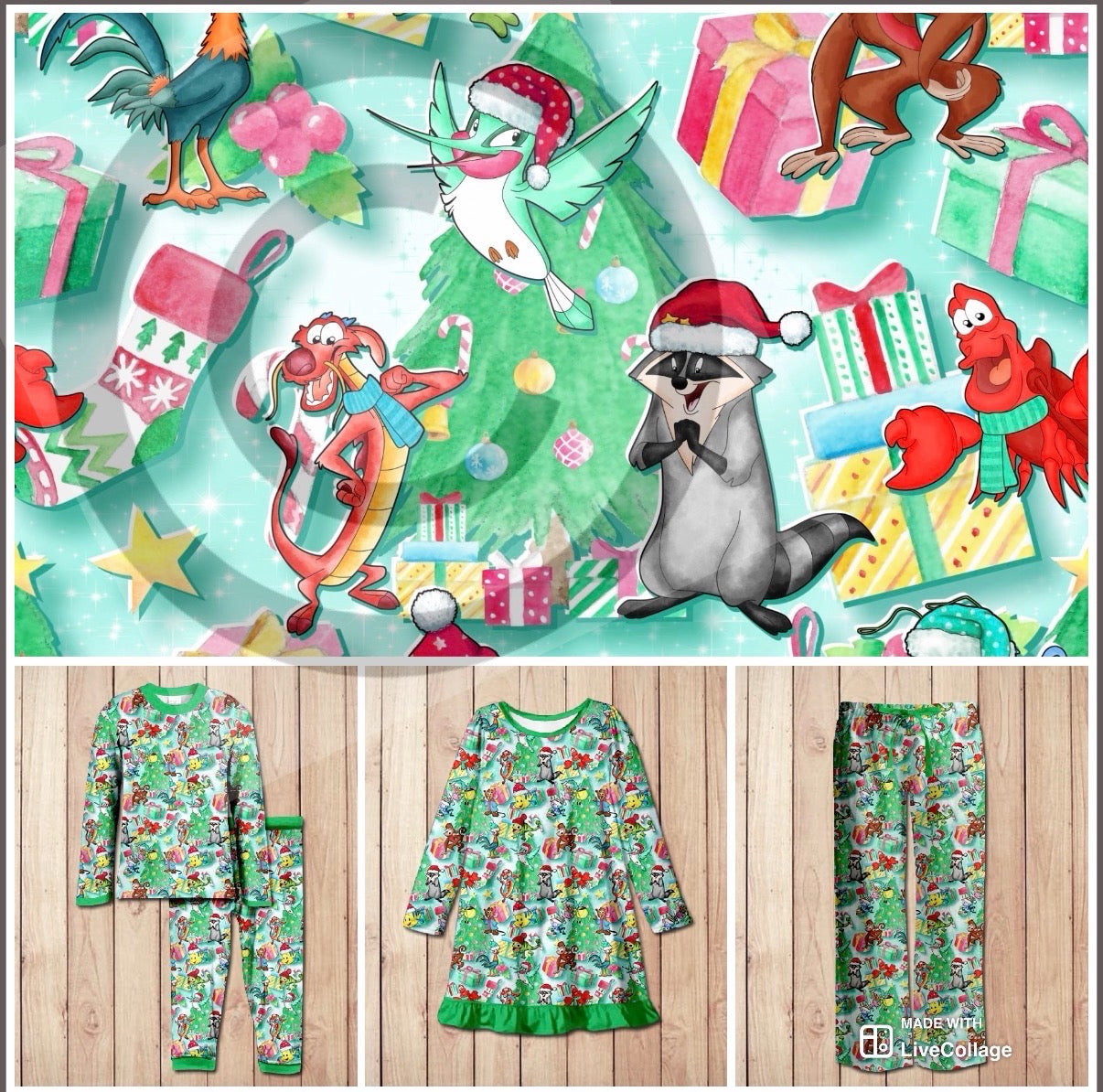 #5543 sidekick Christmas pjs
