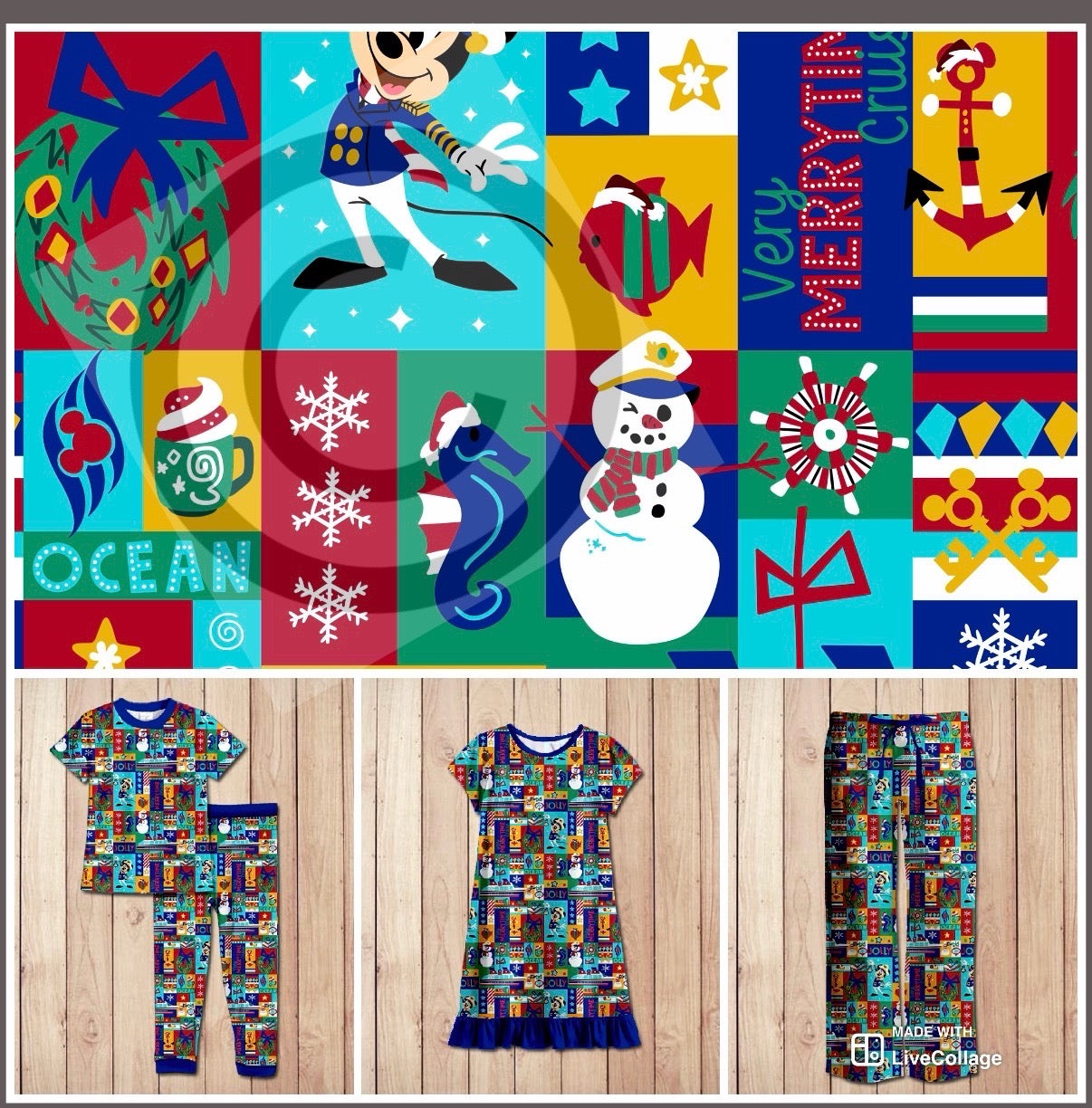 #5649 Christmas cruise quilt pjs