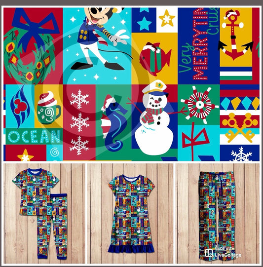 #5649 Christmas cruise quilt pjs