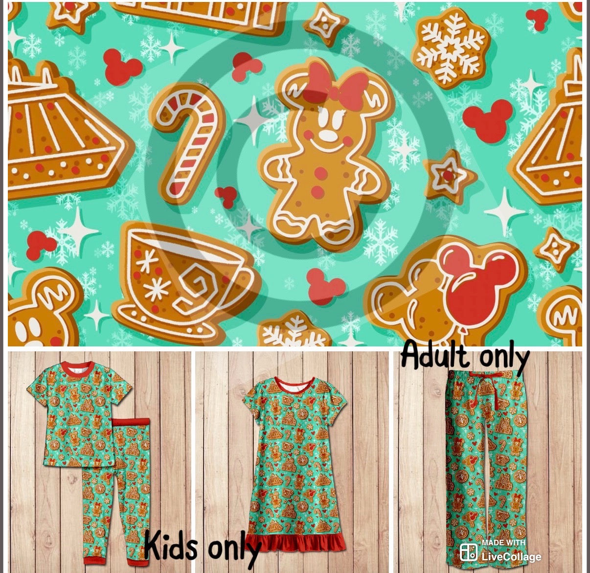 #5621 gingerbread friends pjs