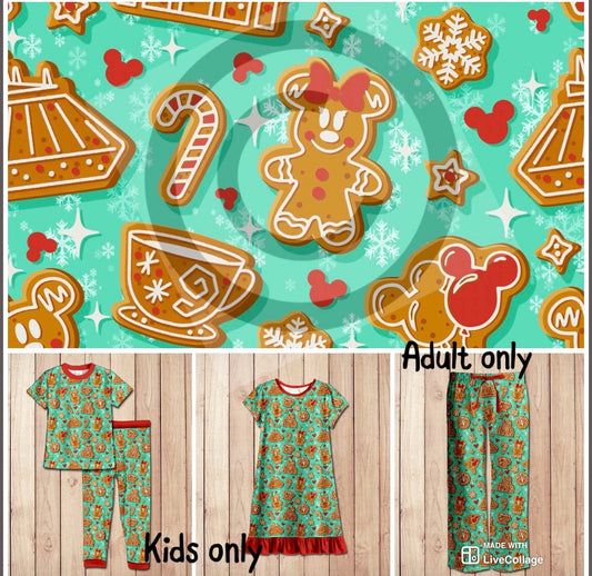 #5621 gingerbread friends pjs